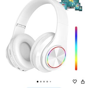 White Over-Ear Headphones with LED Lights